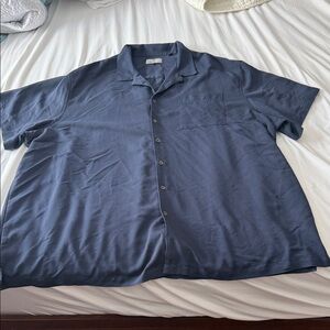 Men's Navy Short Sleeve Button Down Shirt